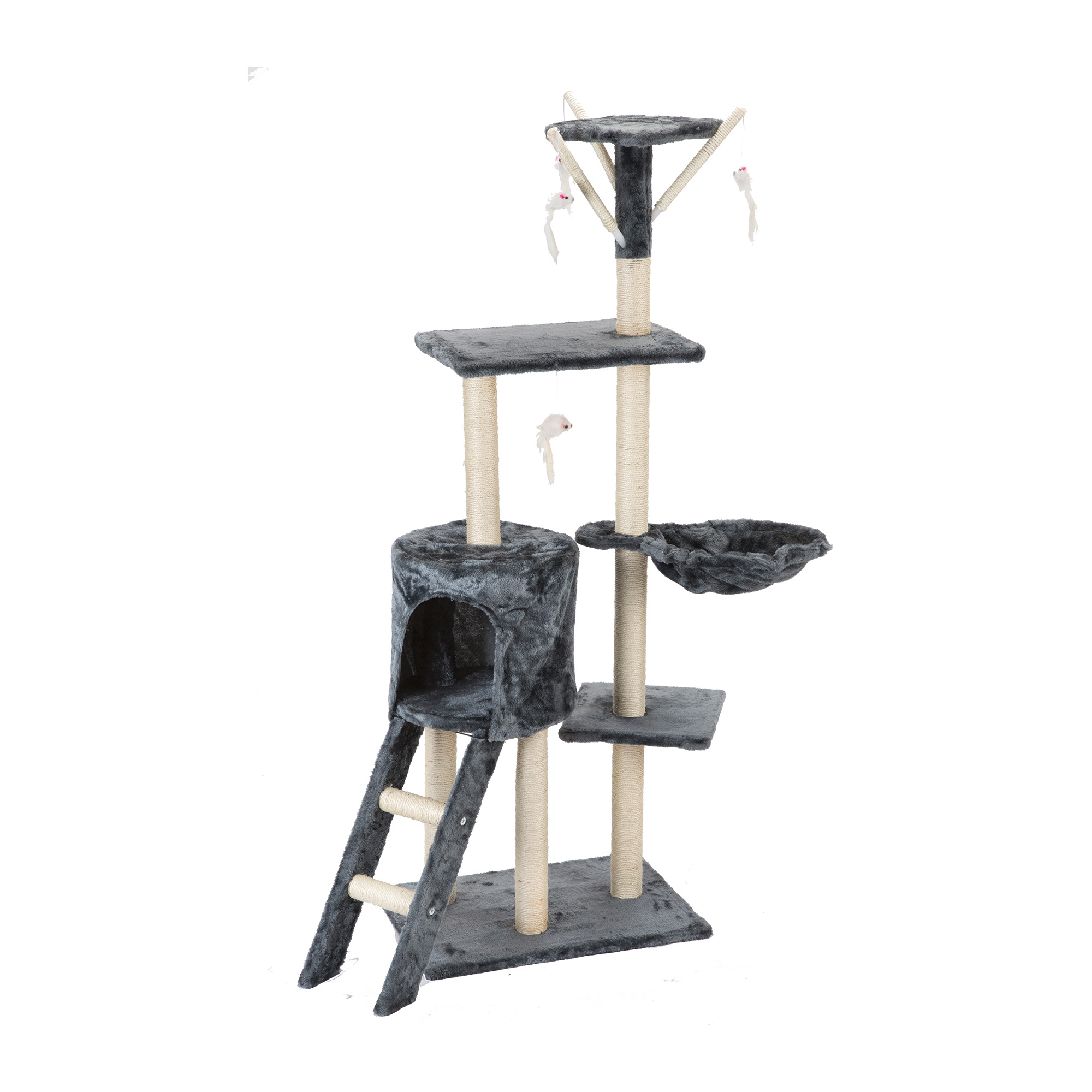 Arbre à chat avec accessoires 138 cm - Gris