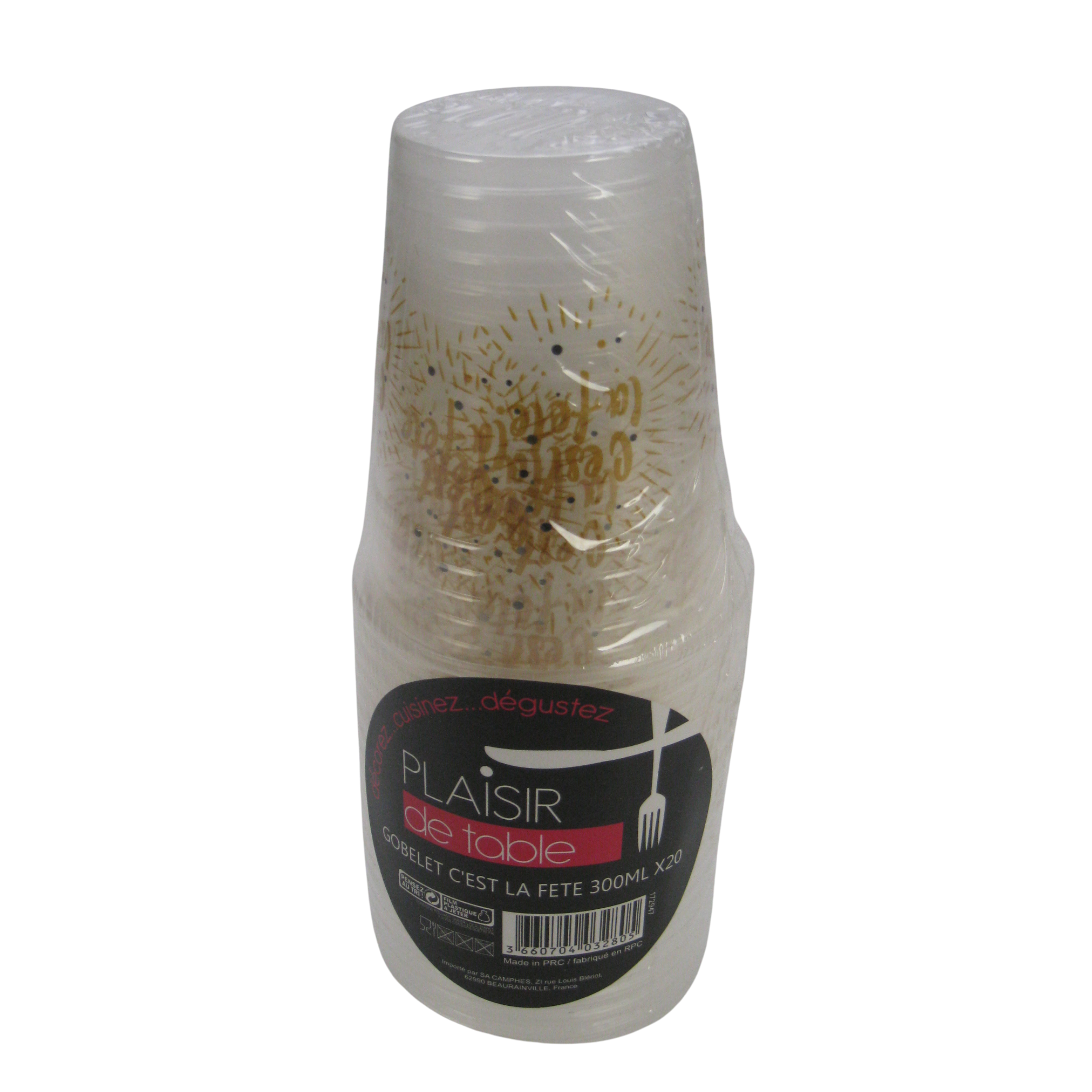 Lot de 20 gobelets "C'est la fête" – Image 2