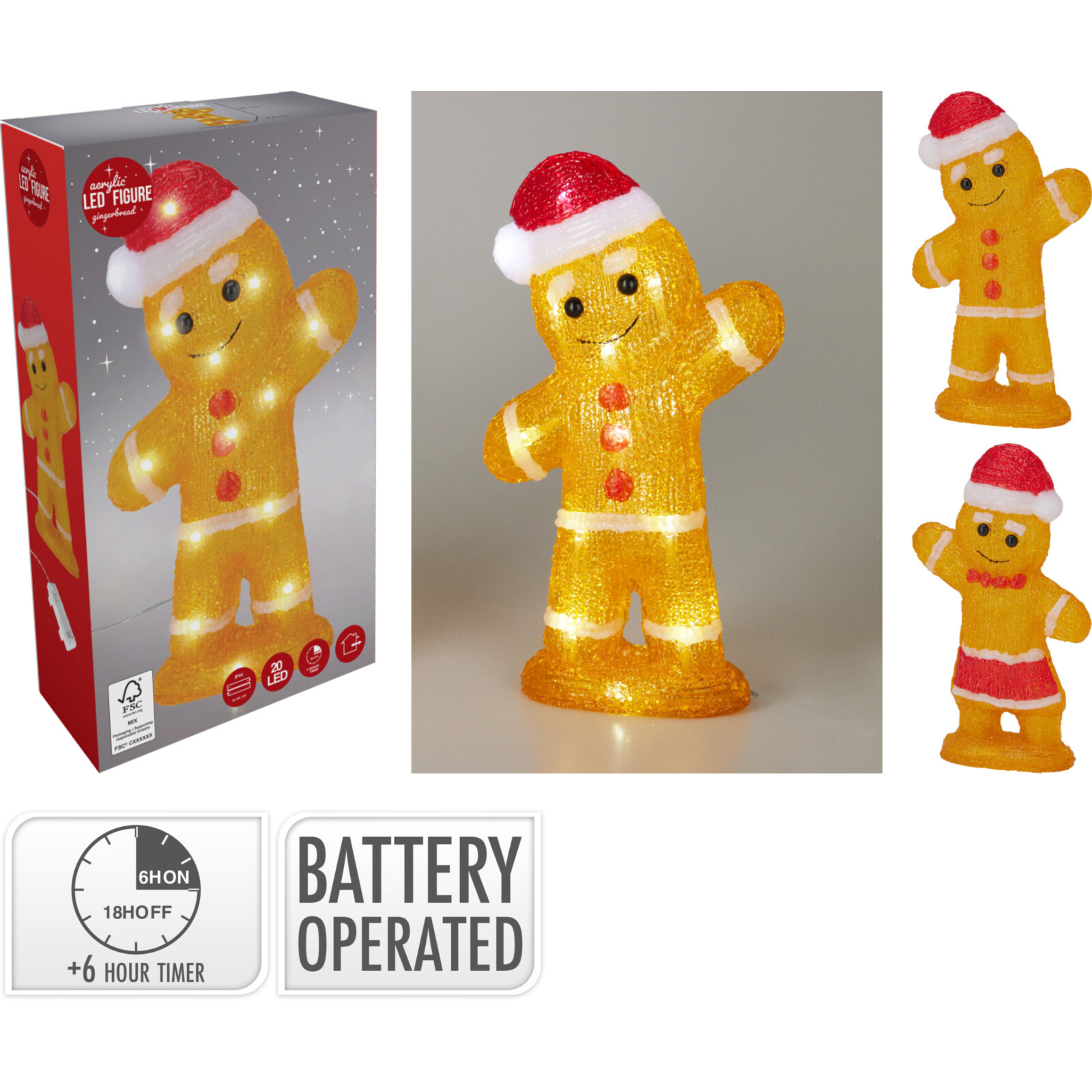 Bonhomme de Pain d'épices 30cm 20LEDS – Image 2